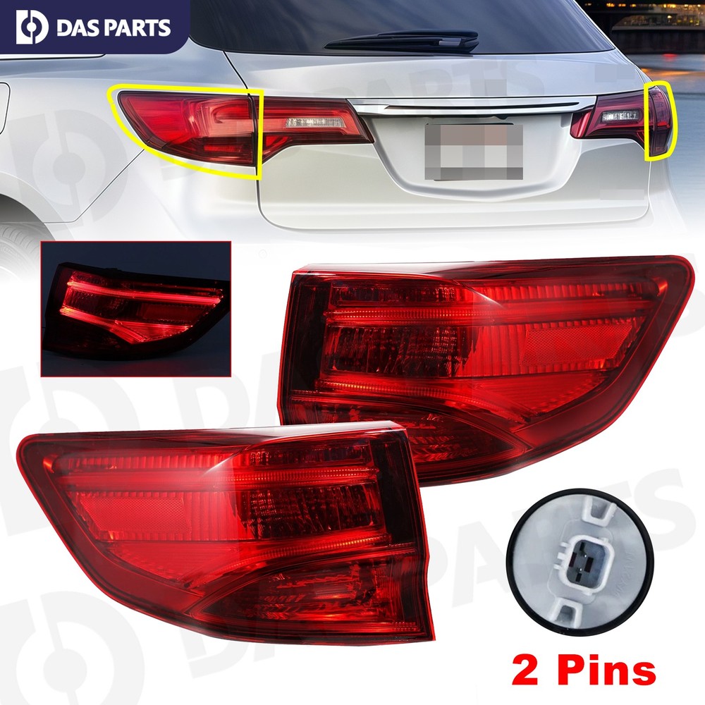 Pair Halogen LED Tail Light Rear Lamp Outer Left Right For 2014-2020 Acura MDX
