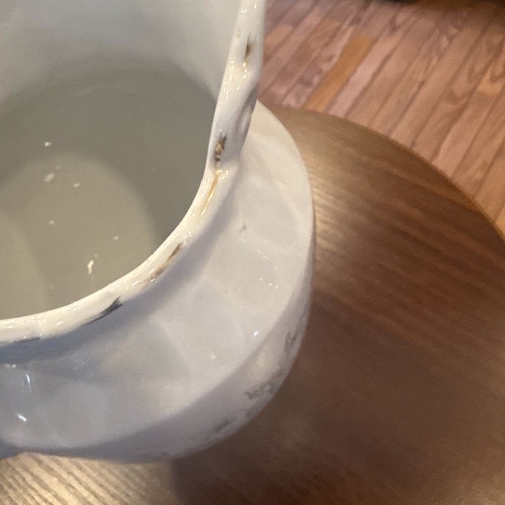 Vintage White Dakota Pottery Pitcher