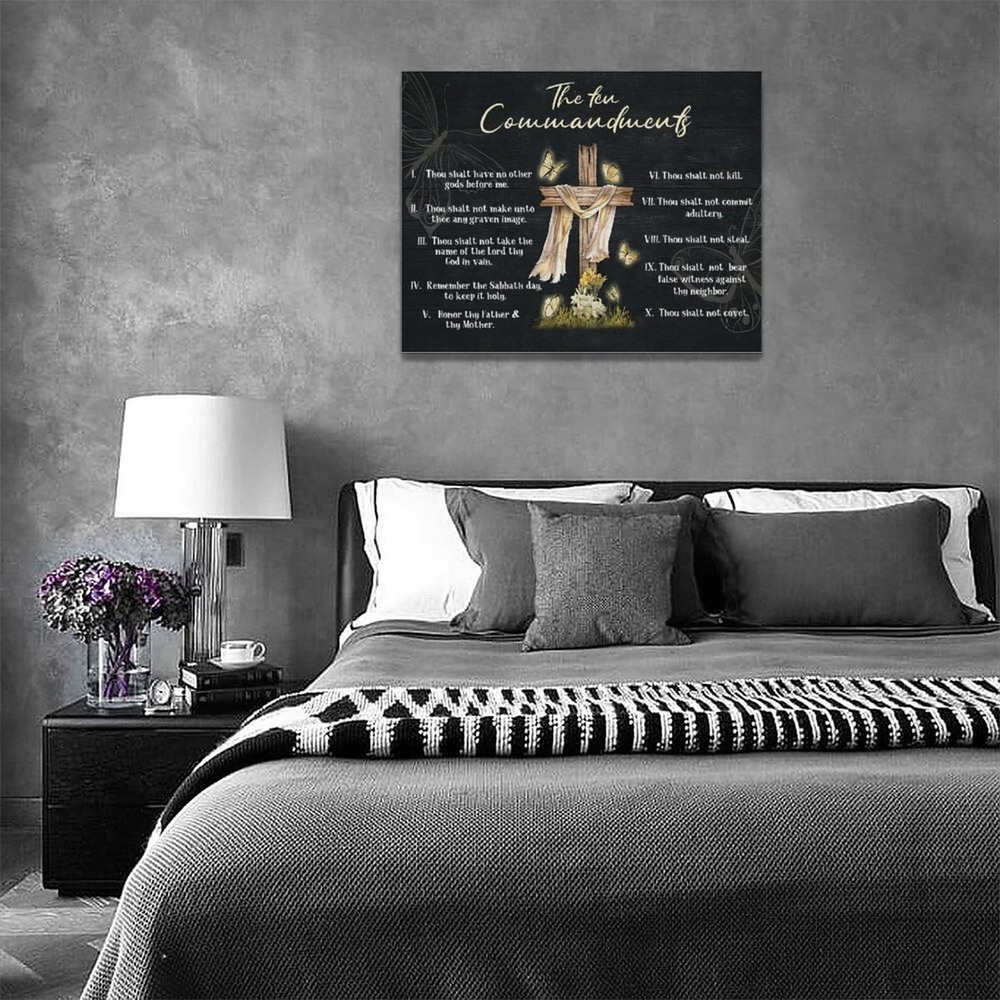 eiffecho 10 Commandments Wall Art 10 Commandments Pictures Wall Decor Canvas ...