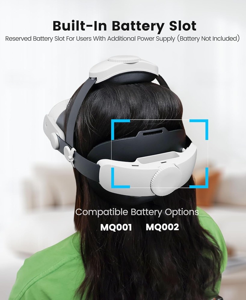 Enhanced Support Adjustable Head Strap for Oculus Quest 2/3 with Dual Pads