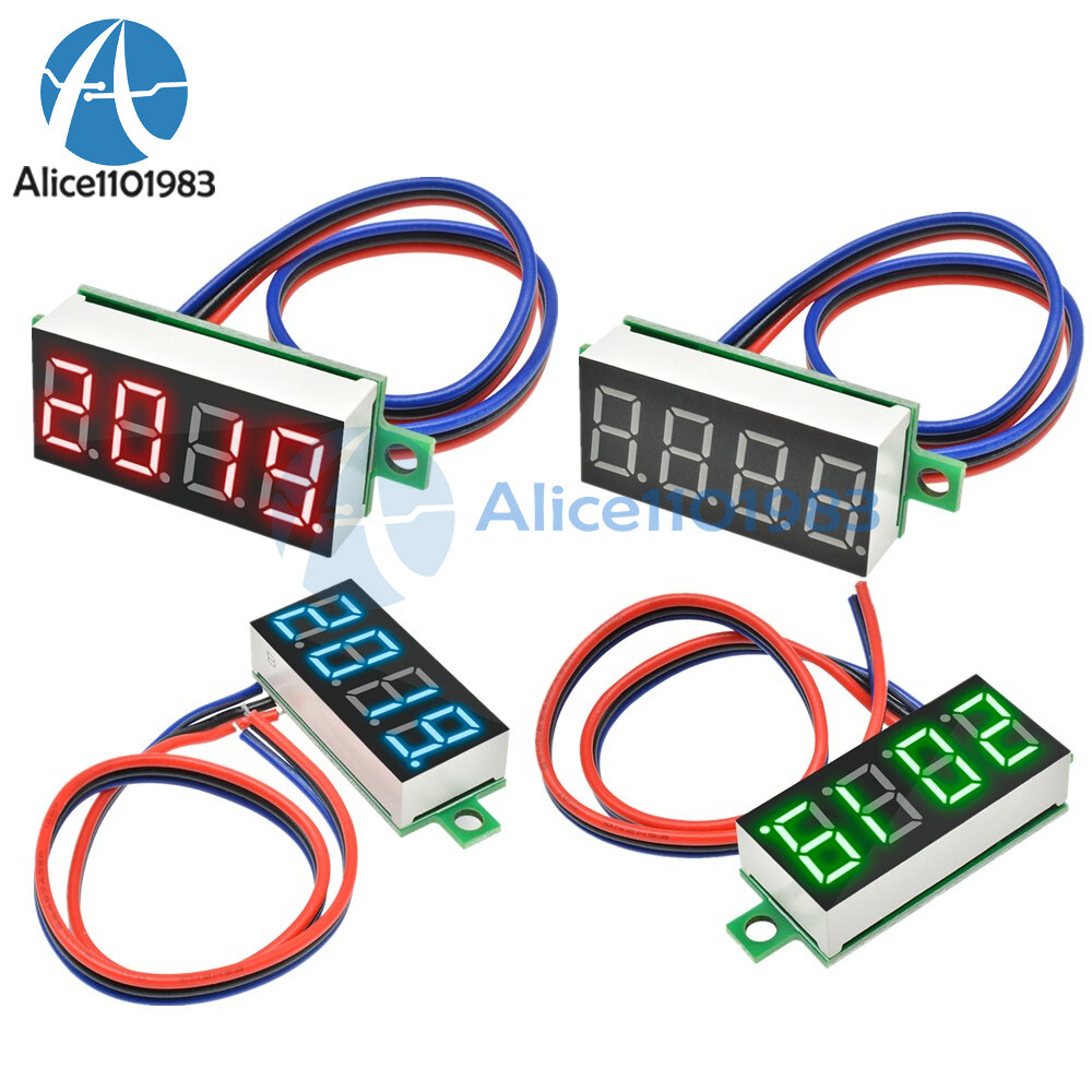 0.36 Inch Digital 4-Digit Voltmeter LED 0-100V Voltage Tester Panel Meter 3-Wire