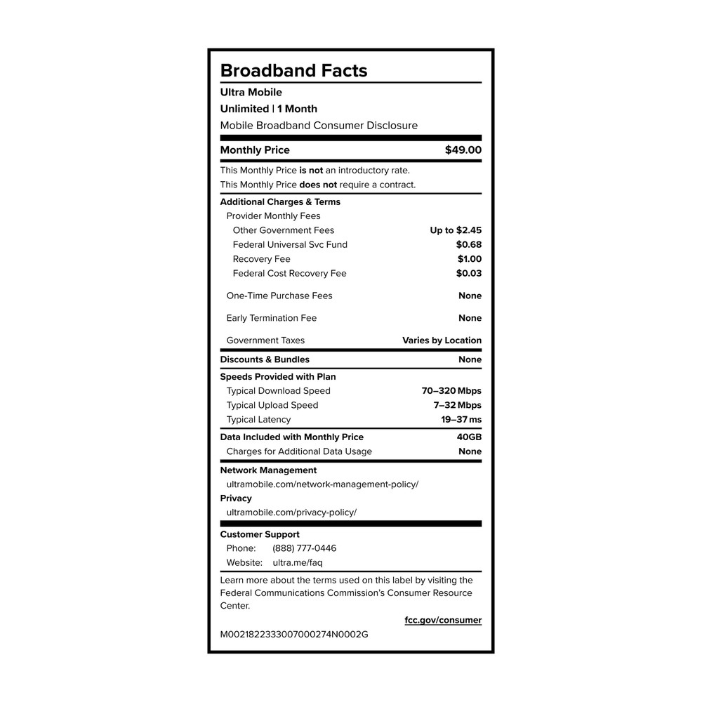 $49/mo. Prepaid Plan with Unlimited Talk Text and Data SIM Card Kit