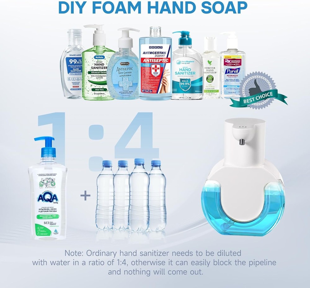 2-pack automatic foam hand soap dispenser 14.2 oz/420 ml