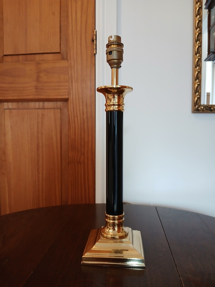SEARCHLIGHT Brass and black column table lamp base
