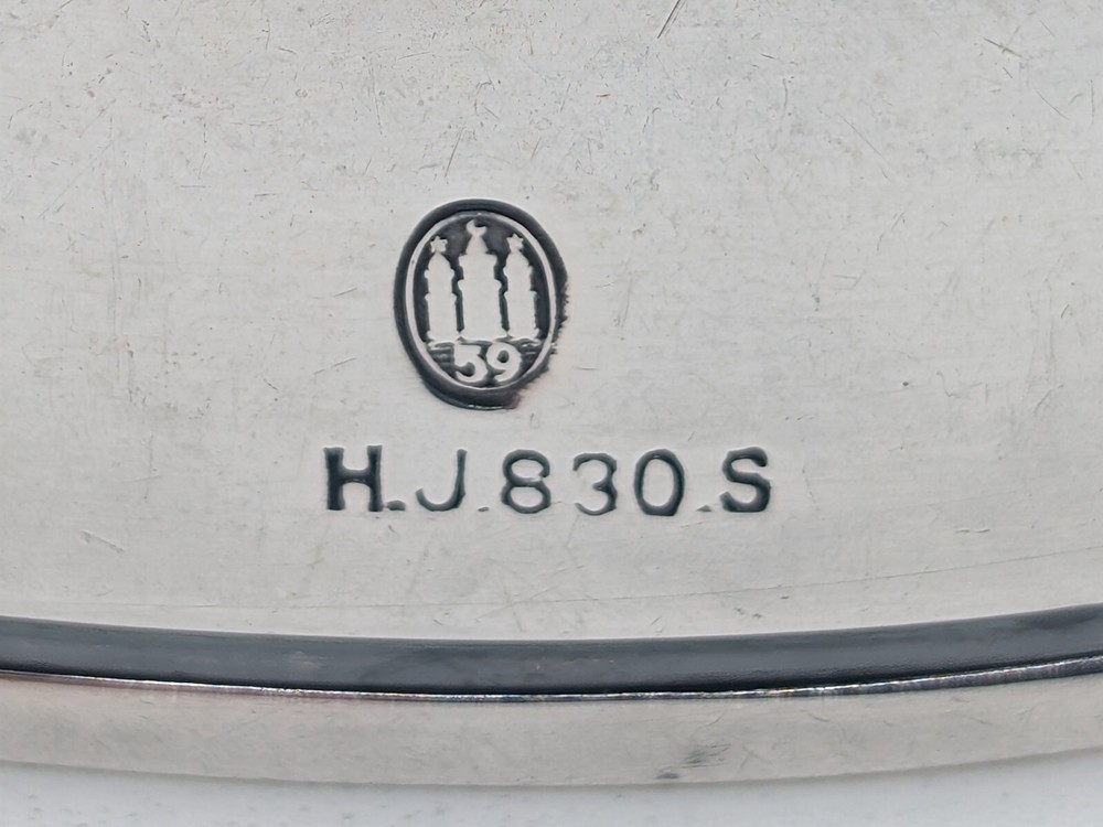 Vintage Danish 830 Silver Napkin Ring, Hans Jensen, "B" initial, dated 1959