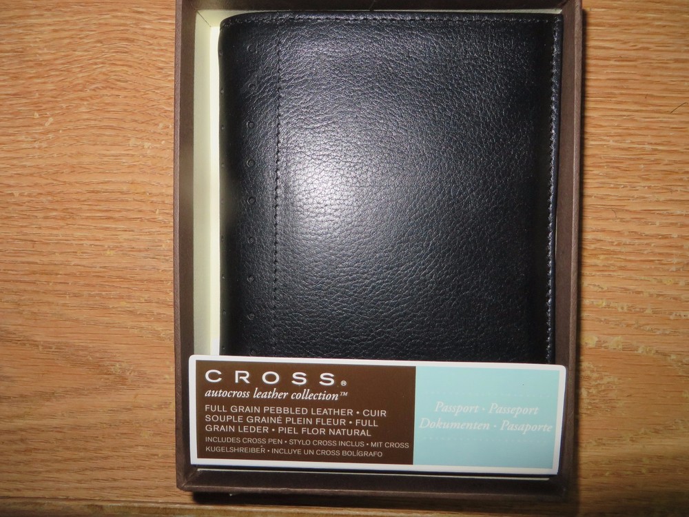 Cross Black Pebbled Leather Passport Wallet