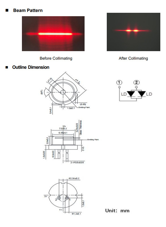 Multimode Laser Diode with 2.7W CW Output Power at 647nm , linear