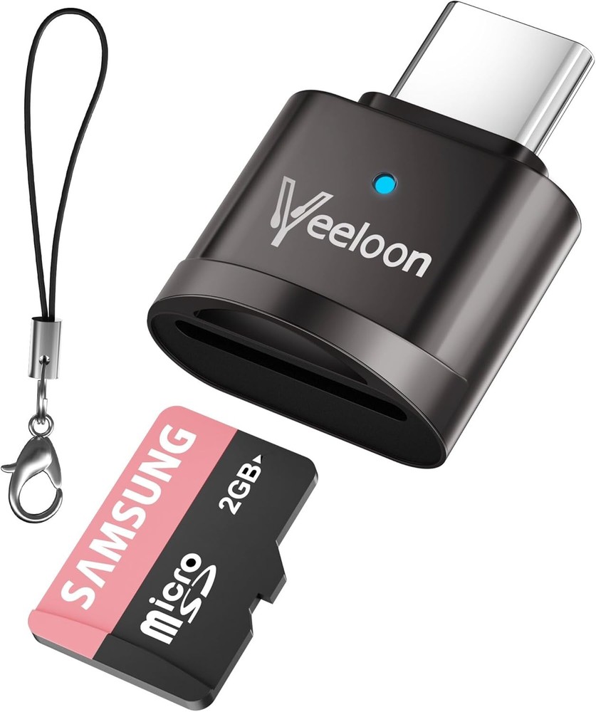 Type C Micro SD/TF Card Reader，Portable OTG Adapter with Space Grey