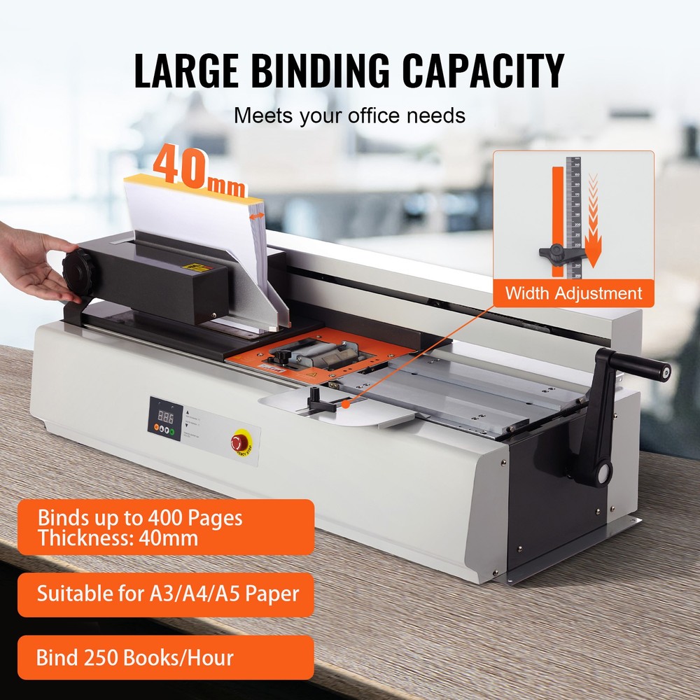 Uimoso Thermal Binding Machine Hot Glue Binder 400 Sheets A3 A4 A5 Documents