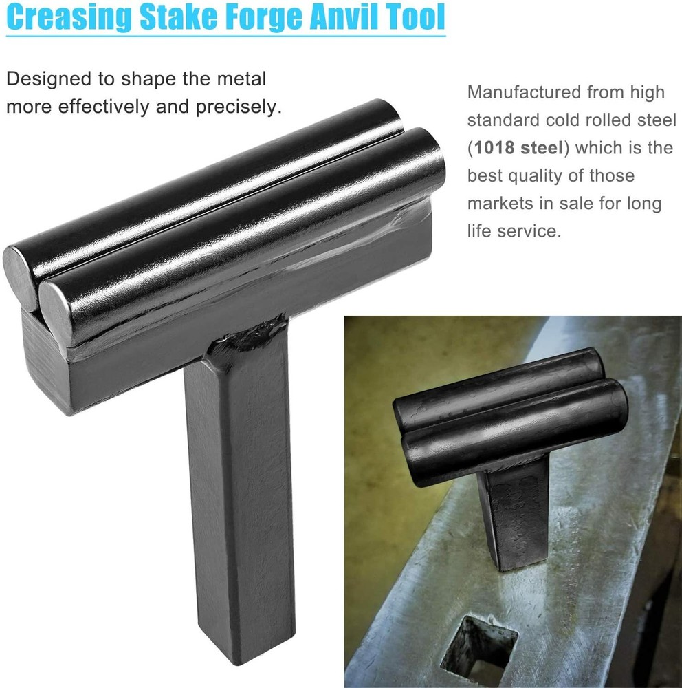 3/4" Blacksmith Anvil Forge Hardy Tool Hot Cut Creasing Stake Spring Fuller