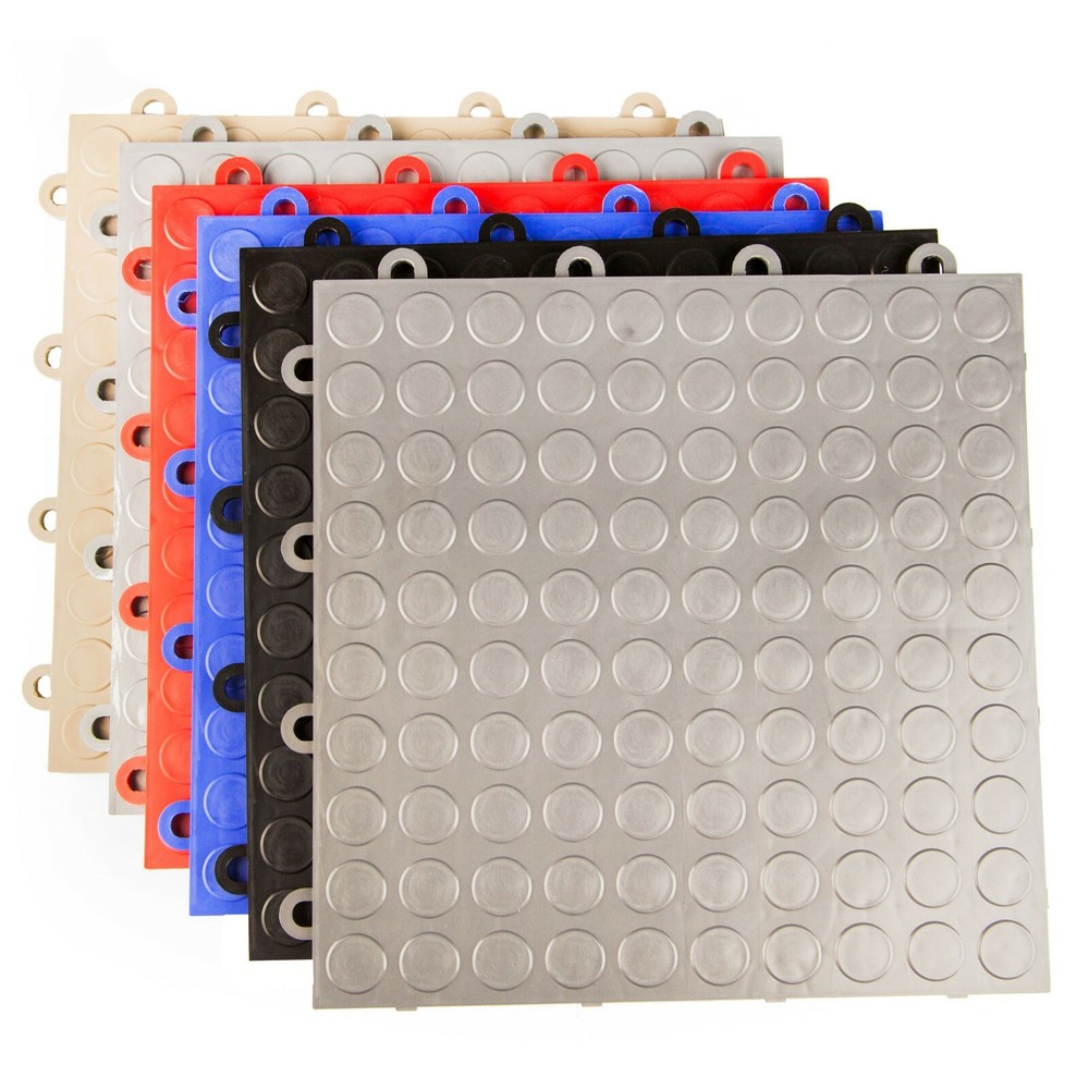 FlooringInc Nitro Coin Pattern Interlocking Garage Flooring Tiles, 12" x 12"