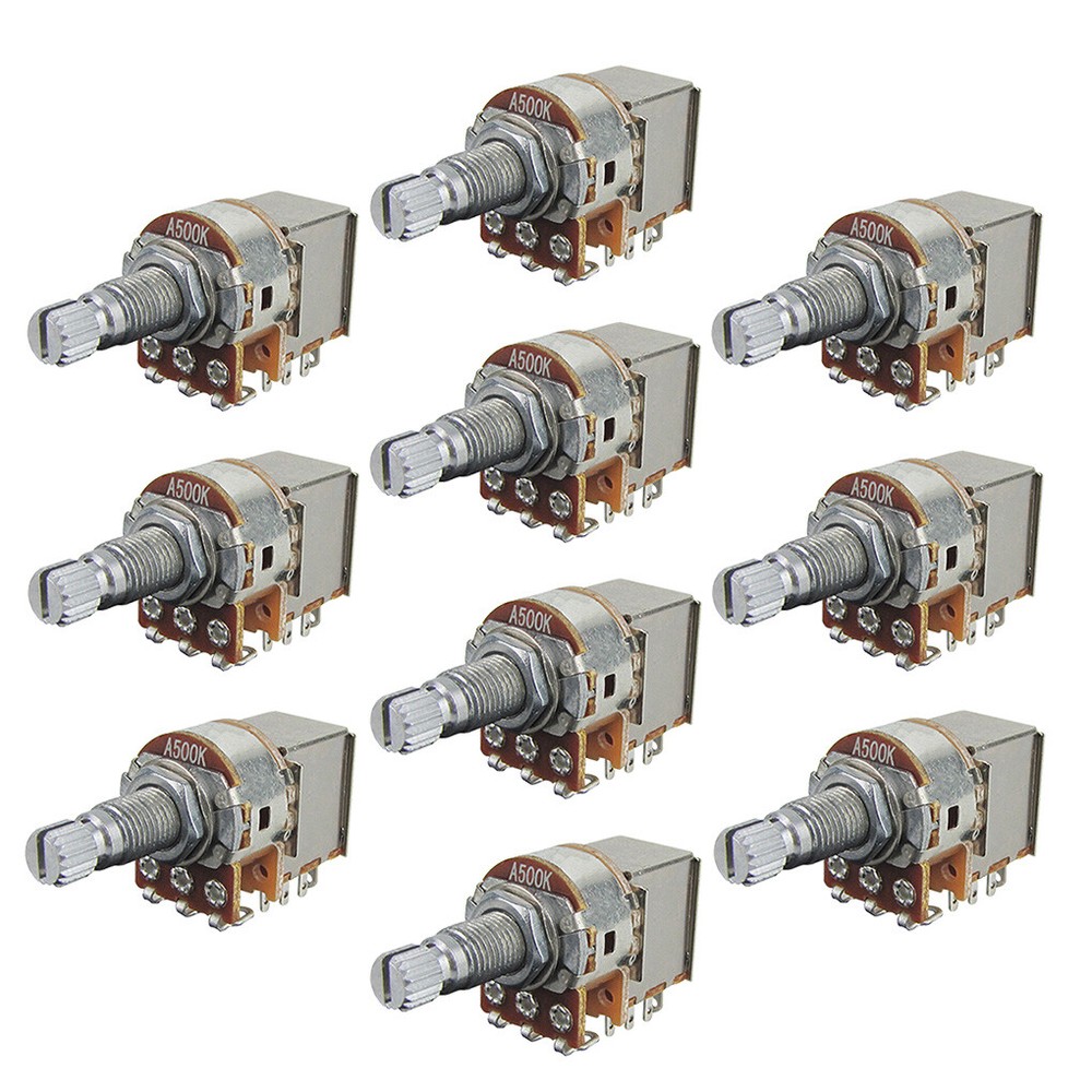 10pcs A500K Push Pull Potentiometer Pots Volume Tone Control Long Split Shaft