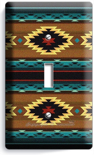 LATIN SOUTHWEST BLANKET PATTERN AZTEC SINGLE LIGHT SWITCH WALL PLATE ROOM DECOR