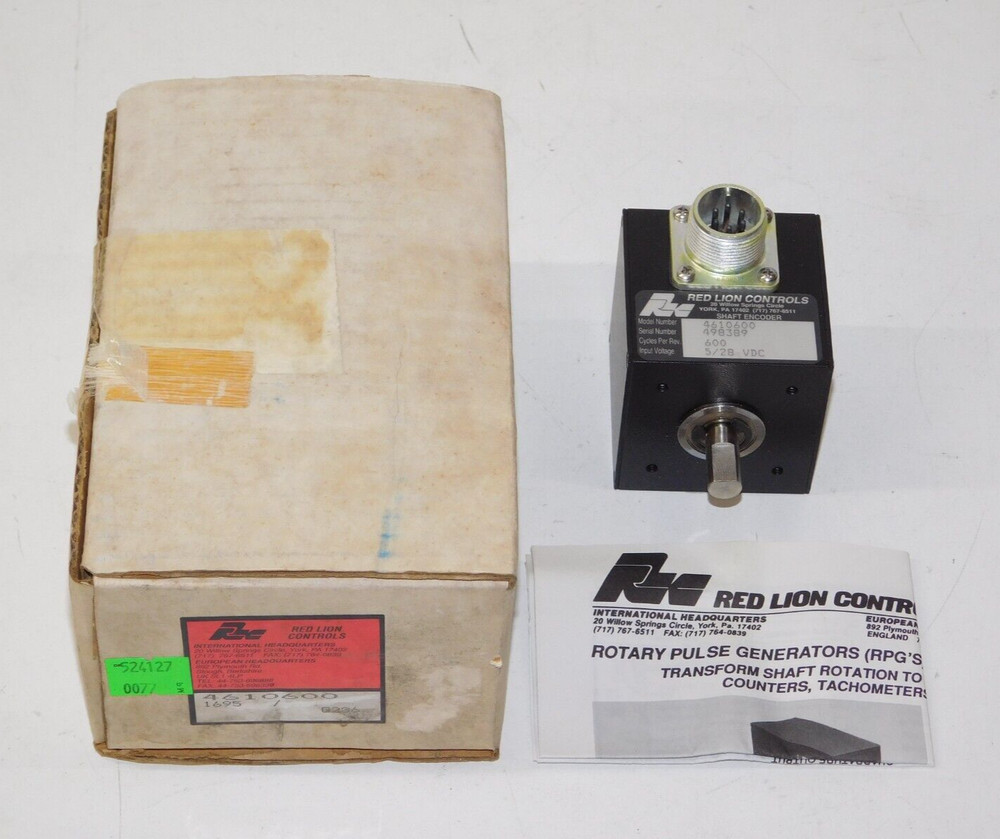 New Red Lion Controls 4610600 5/28VDC 600PPR Rotary Shaft Encoder Module USA