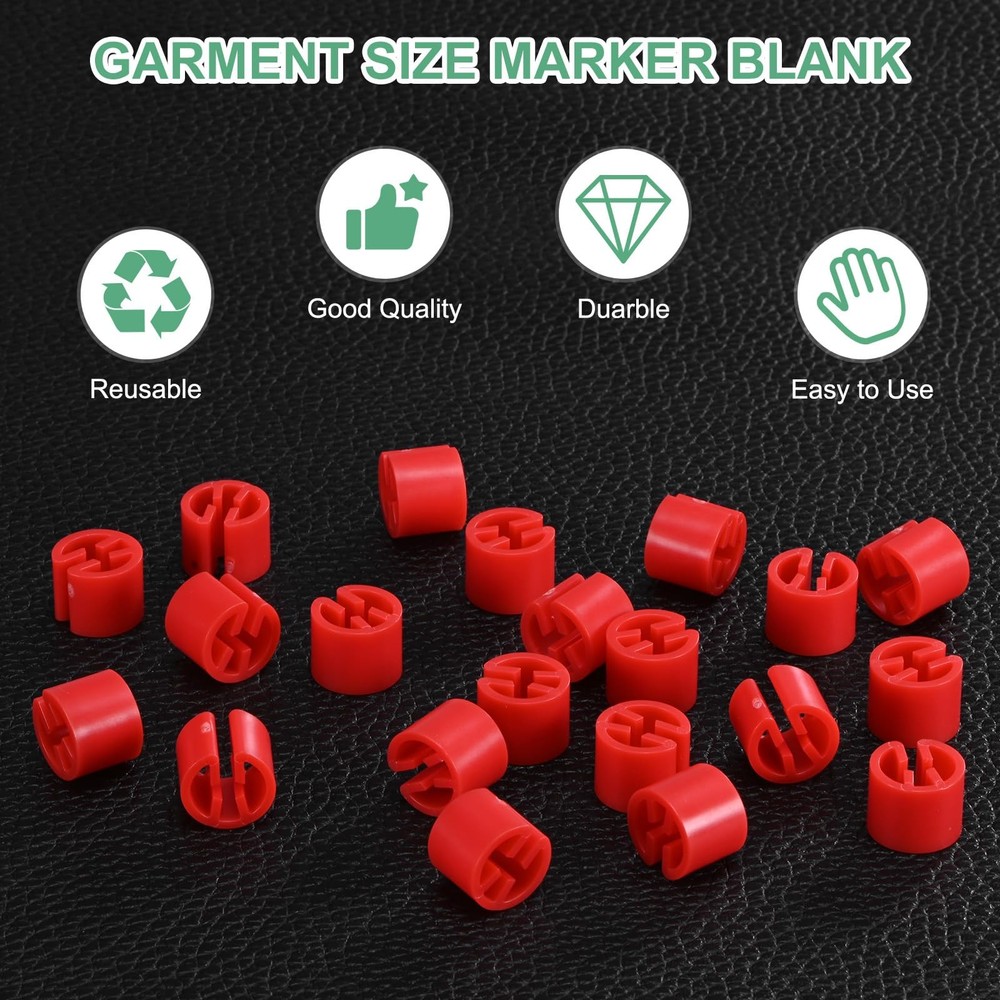 100-Pack Clothes Hanger Markers Blank, Plastic Garment Color Coded Size Clips...