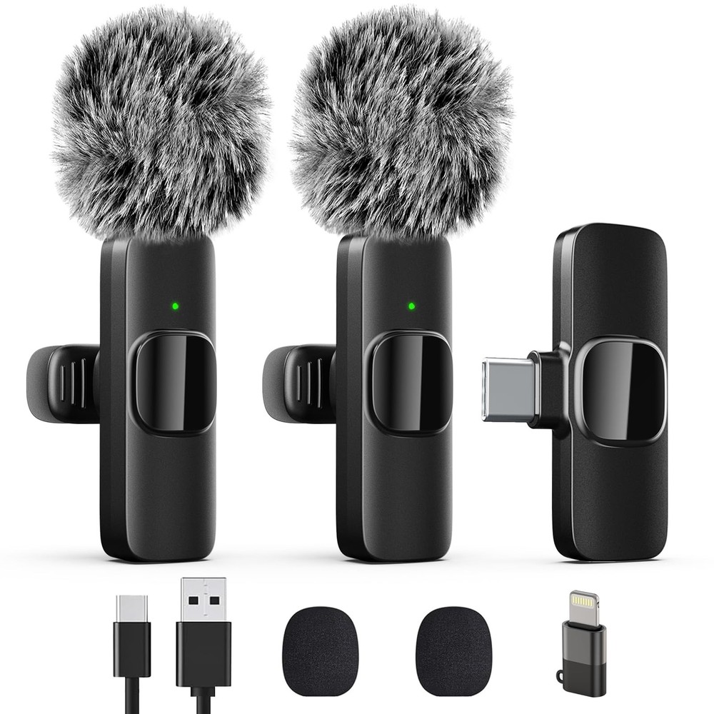 Professional Wireless Lavalier Lapel Microphone for iPhone, iPad, Mini Video...