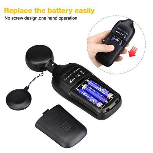 Digital Light Meter - Handheld Illuminance & Ambient Temperature Tester, 200,000