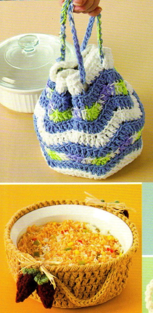 Annie's Attic/ Casserole Covers/6 Designs/CROCHET PATTERN INSTRUCTIONS