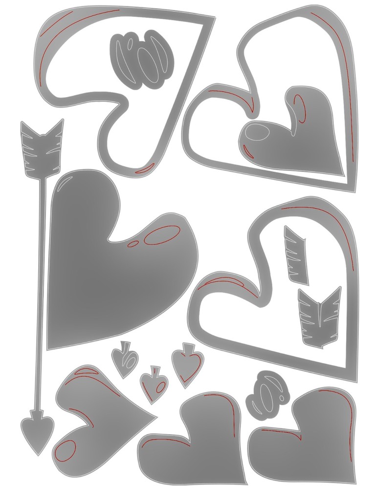 Sizzix Thinlits Lovestruck Colorize 16pc set #665852 Retail $34.99 Tim Holtz