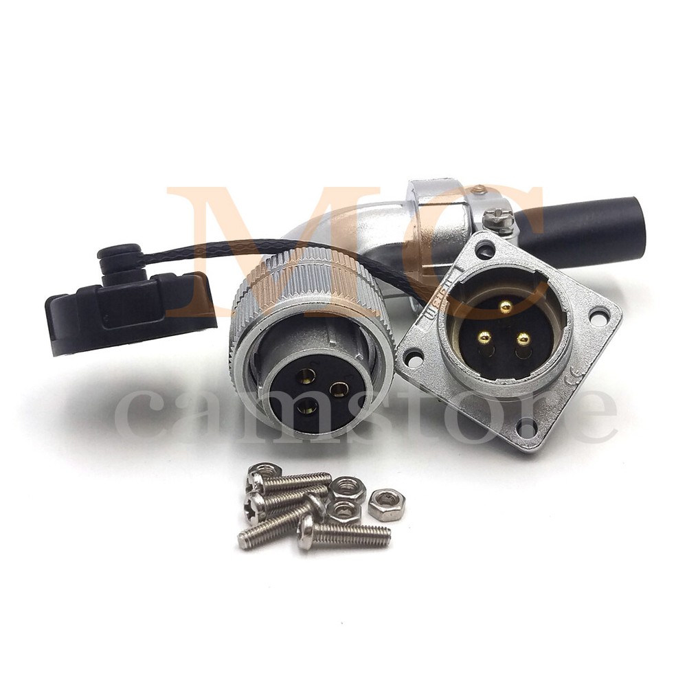 WEIPU WS20 3Pin Connectors awg 12 Plug Panel Socket Aviation for AC DC Equipment