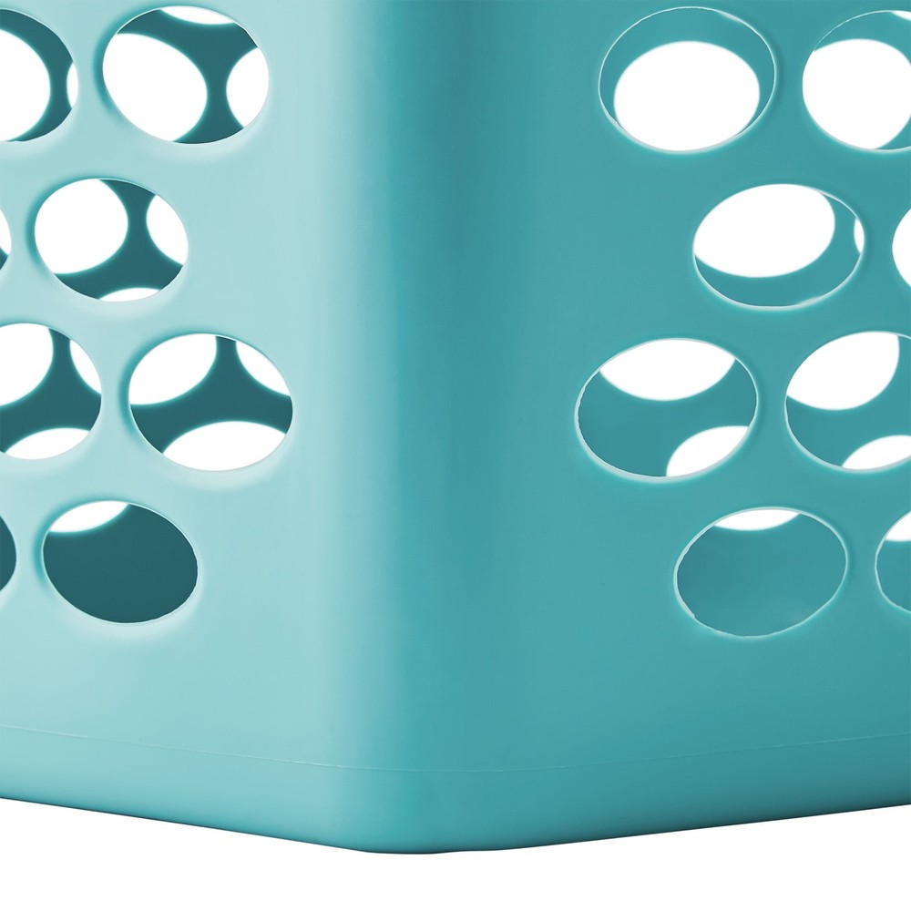 2 Bushel Flexible Square Laundry Hamper Durable Construction Laundry Box Teal