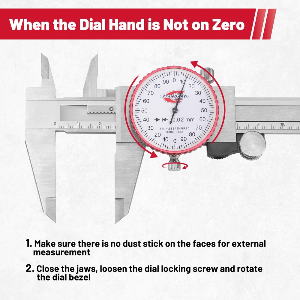 Metric Dial Caliper Measuring Tool 0-150mm Range, Analog Precision Caliper ±0...