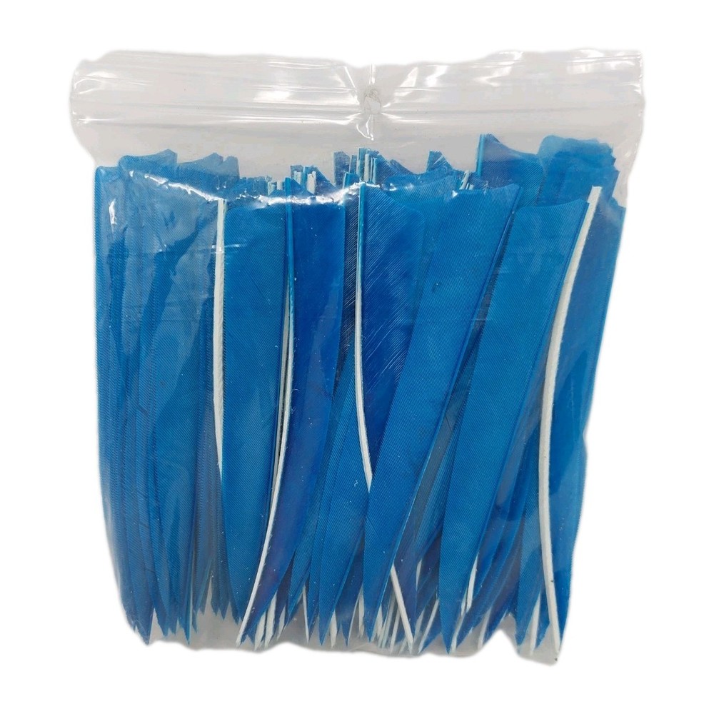 100 Pack Archery Arrow Feathers 5" Left Wing: Shield Turquoise Blue