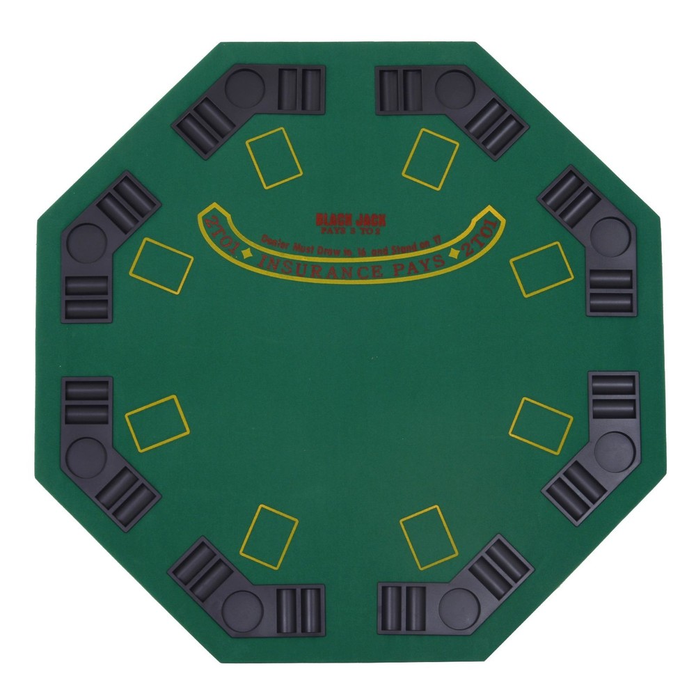 Stable 47.25" Diameter Foldable Poker Table 8-Person with Felt Coating