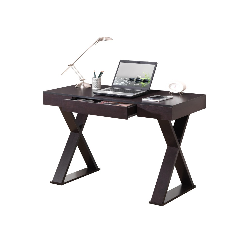 Modern Writing Desk w/Drawer - Compact & Trendy - Workspace or Bedroom