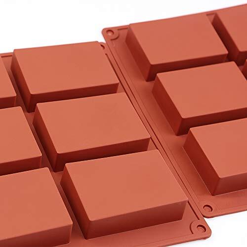 6 Cavities Silicone Soap Bar Mold Rectangular Soap Bar Maker, 3 Pack