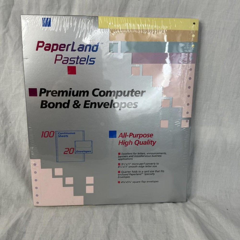 PaperLand Pastels Premium Computer Bond & Envelopes - 100 Sheets & 20 Envelopes