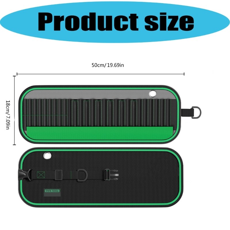 Professional Tool Storage Roll Pouch Roll Up Tool Bag for Sockets and Drill Bits