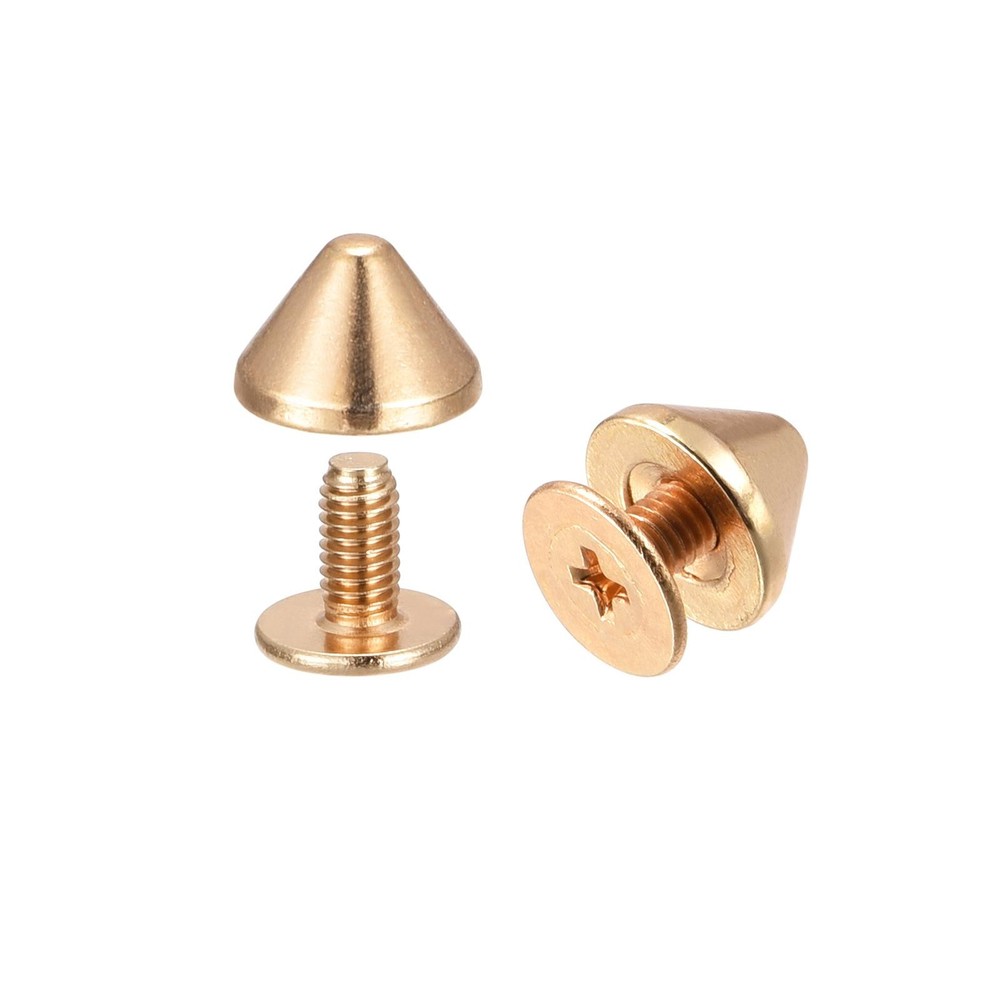 9x6mm Screw Back Rivets,50 Set Solid Leather Studs Gold Shades