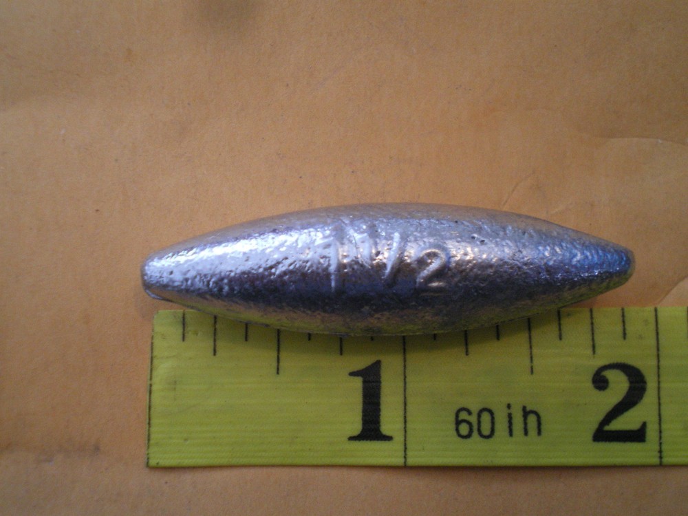 25 SLENDER SHAPE LURE BODIES/SLIP SINKER 1-1/2 OZ. "MAKE SPINNERS"