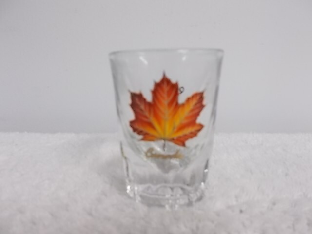 Quebec Canada Colorful Maple Leaf Clear Shot Glass Barware