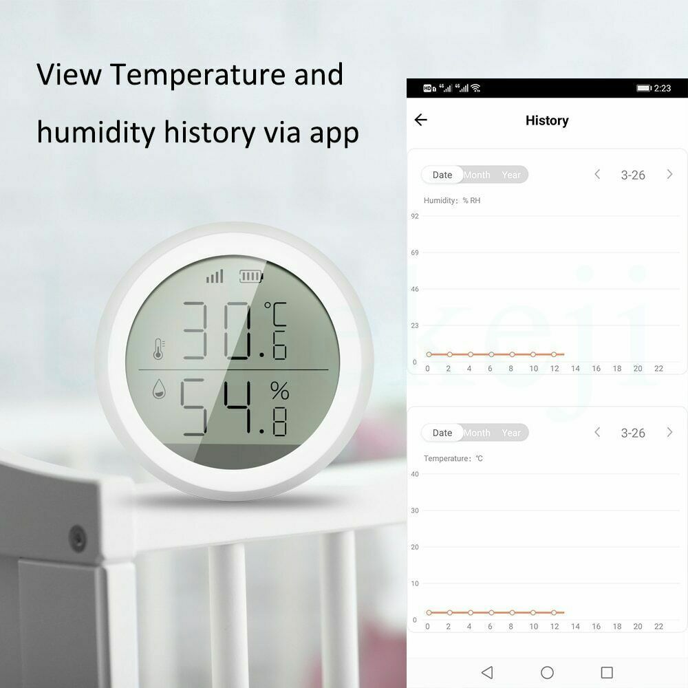 Tuya ZigBee Smart Temperature And Humidity Sensor Celsius Work with Alexa CA