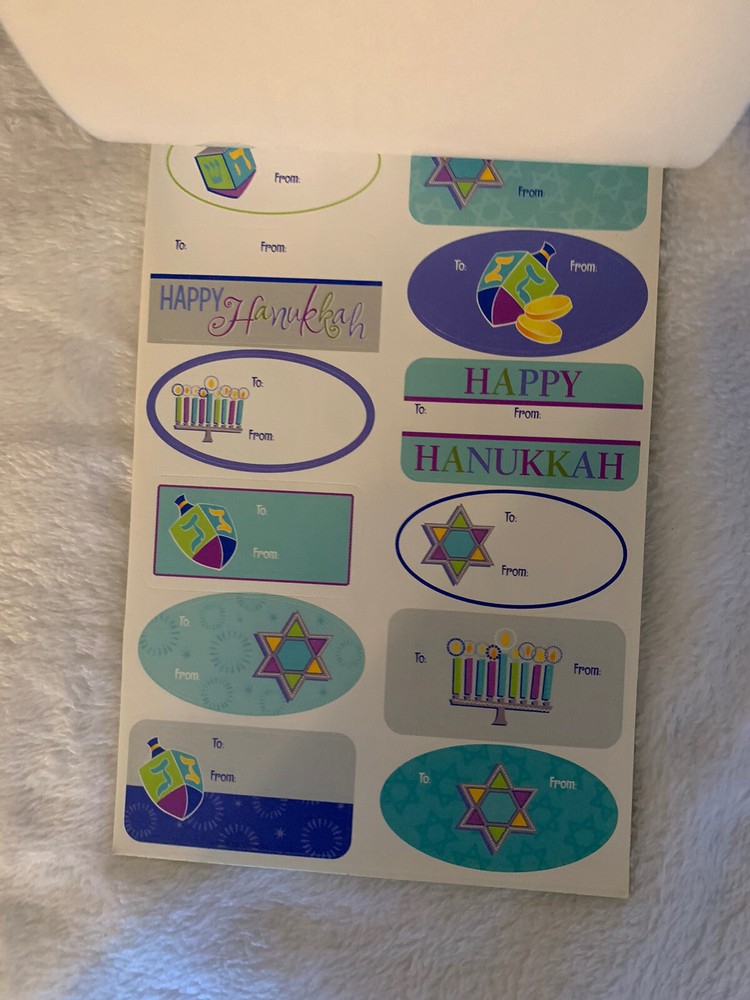 100 Hanukkah Adhesive Gift Tags Amscan New