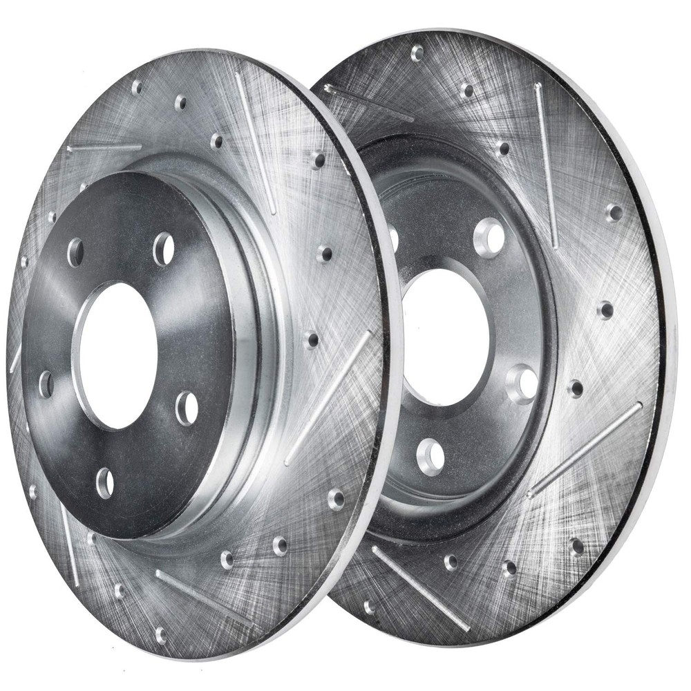 Front Rear Drilled Rotors Ceramic Brake Pads for Sebring Avenger Eclipse Talon