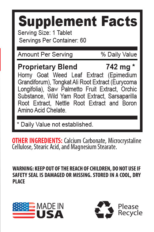 Men Libido -Testosterone 742mg Activator - Elevate Physical Capabilities - 1B