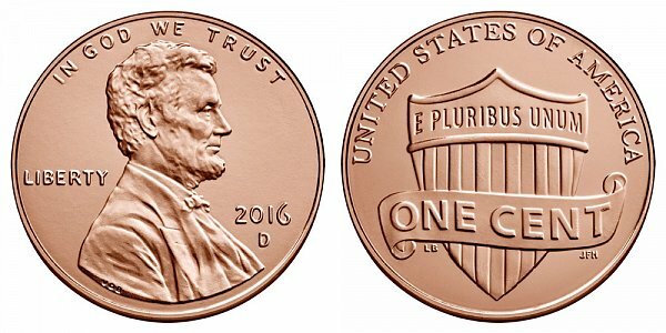 2016 P D - Lincoln Shield Cent - GEM BU from Bank Rolls