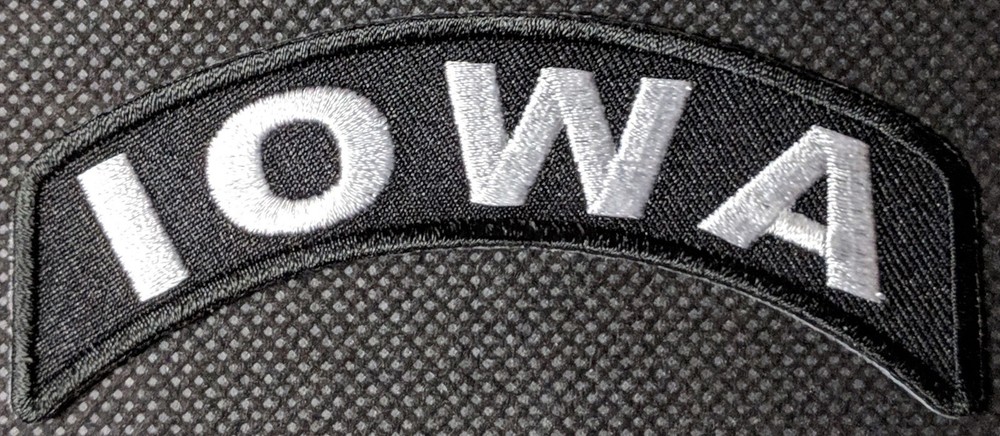 Iowa Mini Rocker Embroidered Biker Patch