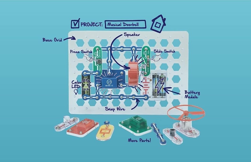 Snap Circuits Jr. SC-100 Electronics Exploration Kit, Over 100 100 Projects