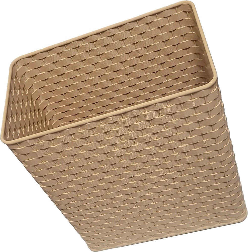 Light Brown Wicker Wastebasket/Decorative Trash Bin/Home Decor/Boho/Rectangular