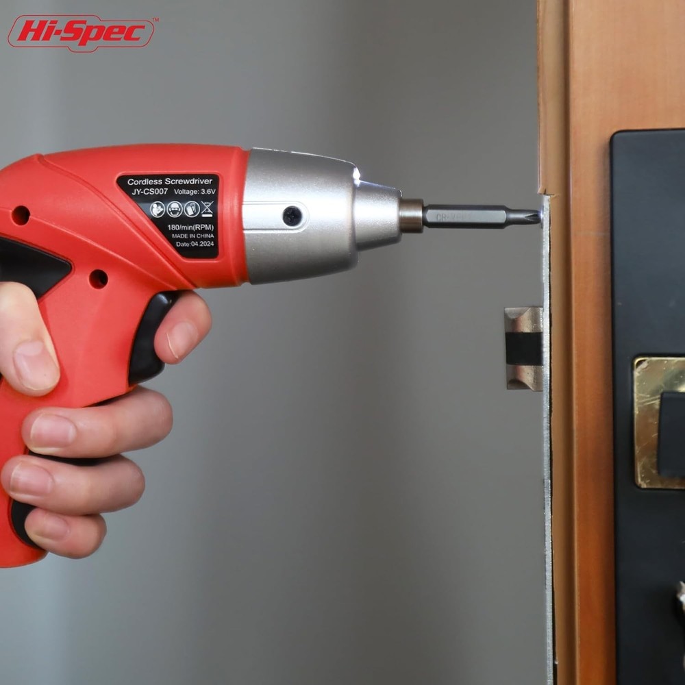 Compact 3.6V Cordless Rechargeable Screwdriver with 26 Bits for Home Projects