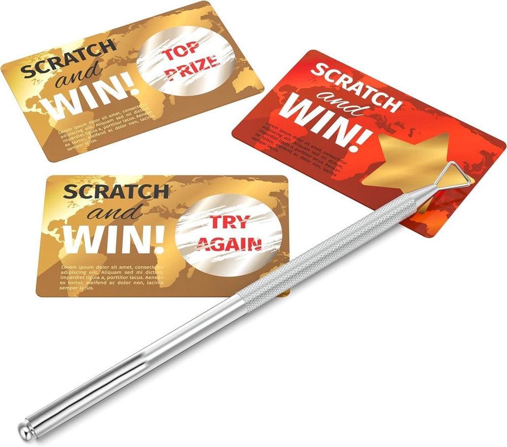 Metal Lottery Ticket Scratcher with Multi-Purpose Scraper Tool -...