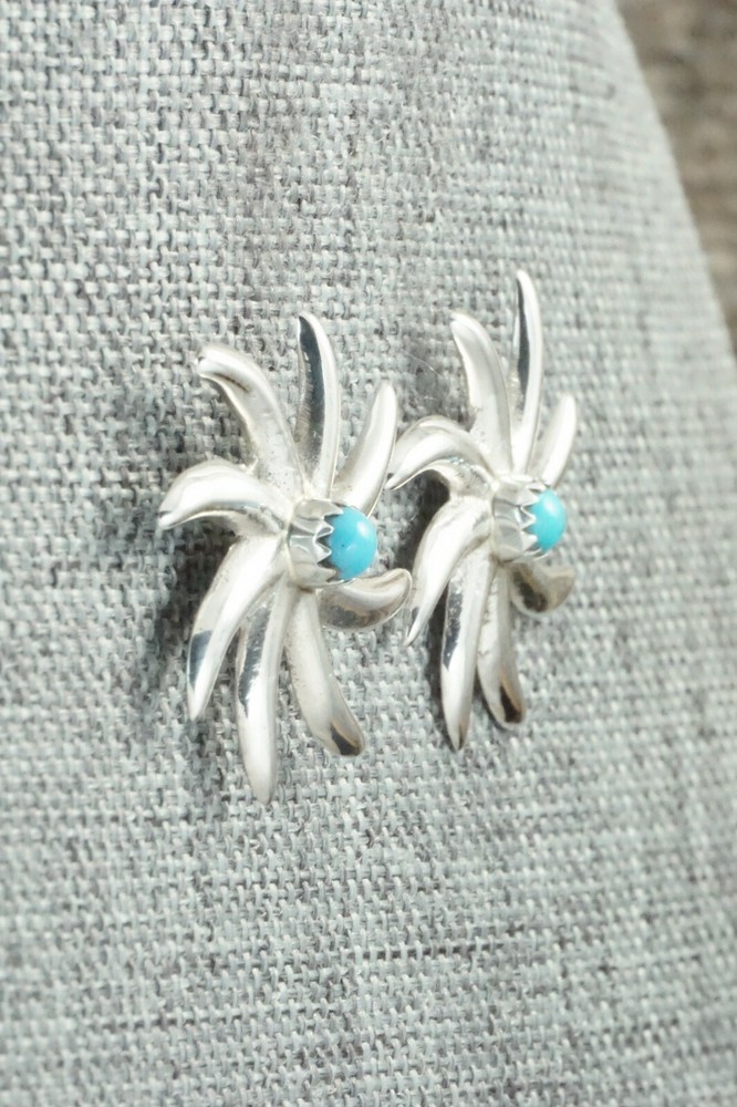 Turquoise & Sterling Silver Earrings - Sylvia Chee