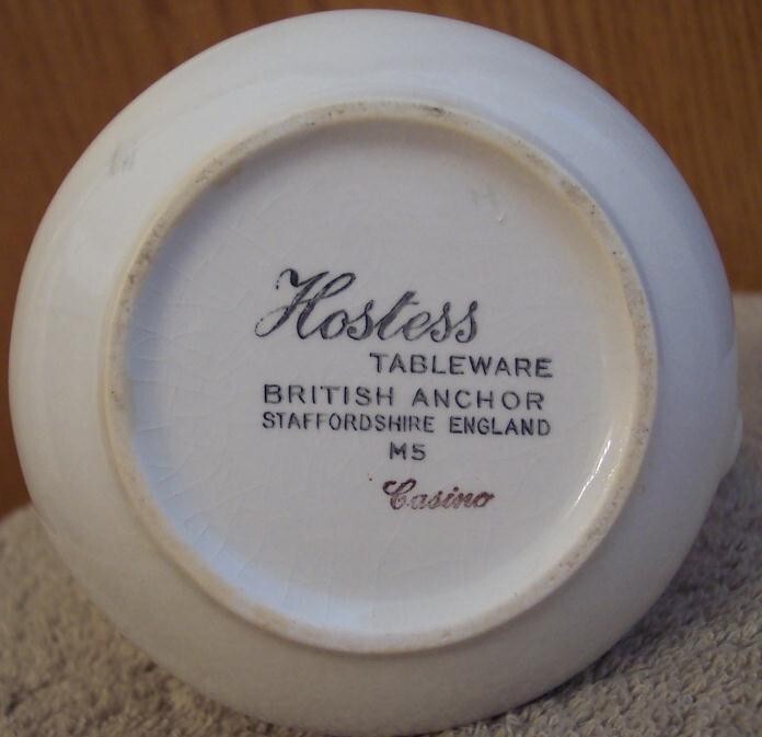 British Anchor Hostess Tableware CREAMER ~ CASINO Pattern