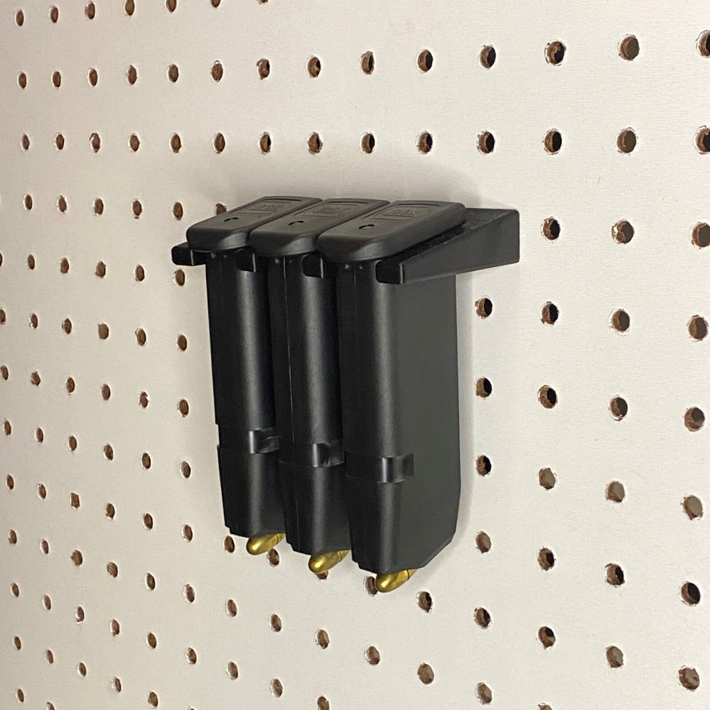Glock Compatible Pegboard Magazine Rack  / Safe Firearm Holder Organizer Storage