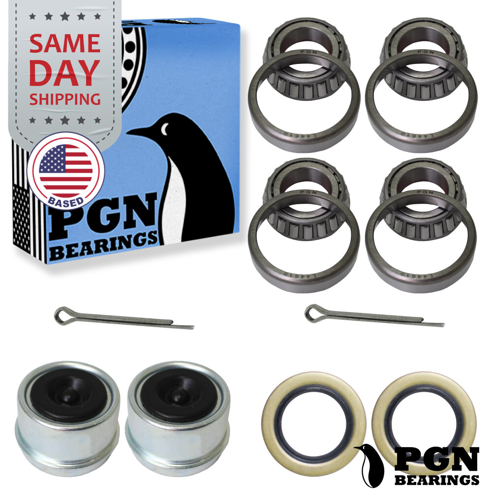 L44643/10, 1" Axles Trailer Wheel Hub Bearings Kit Seal + Pin + Dust Cover