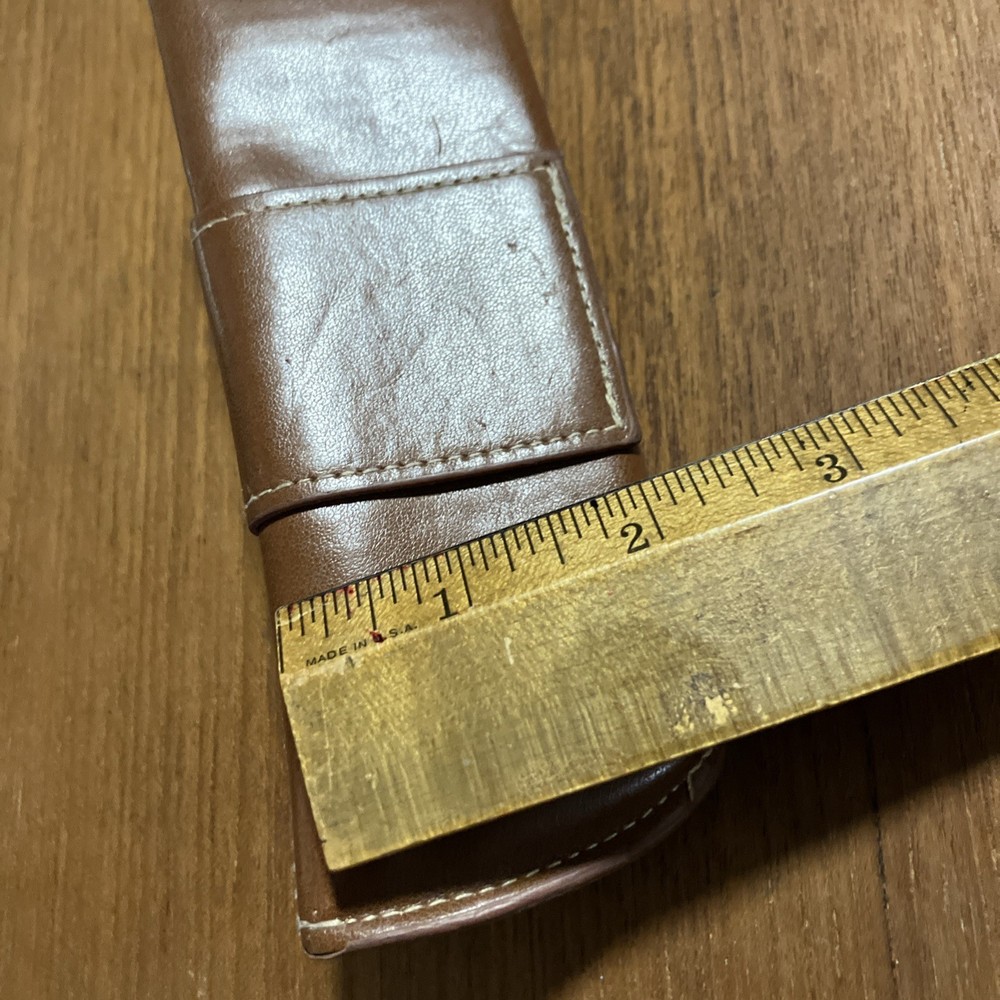 Penguin Eyeglass Sunglasses Case Only Brown Leather Snap Front Closure
